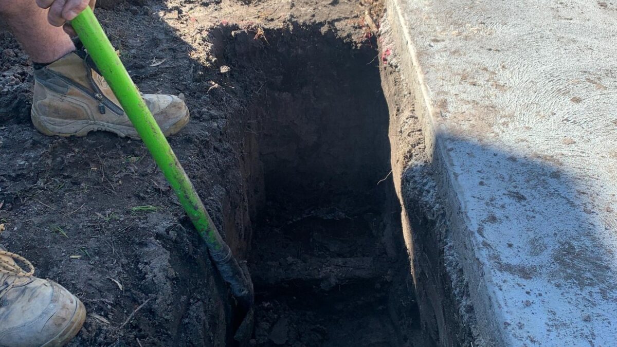 Footing trench dug for blockwork on the Sunshine Coast
