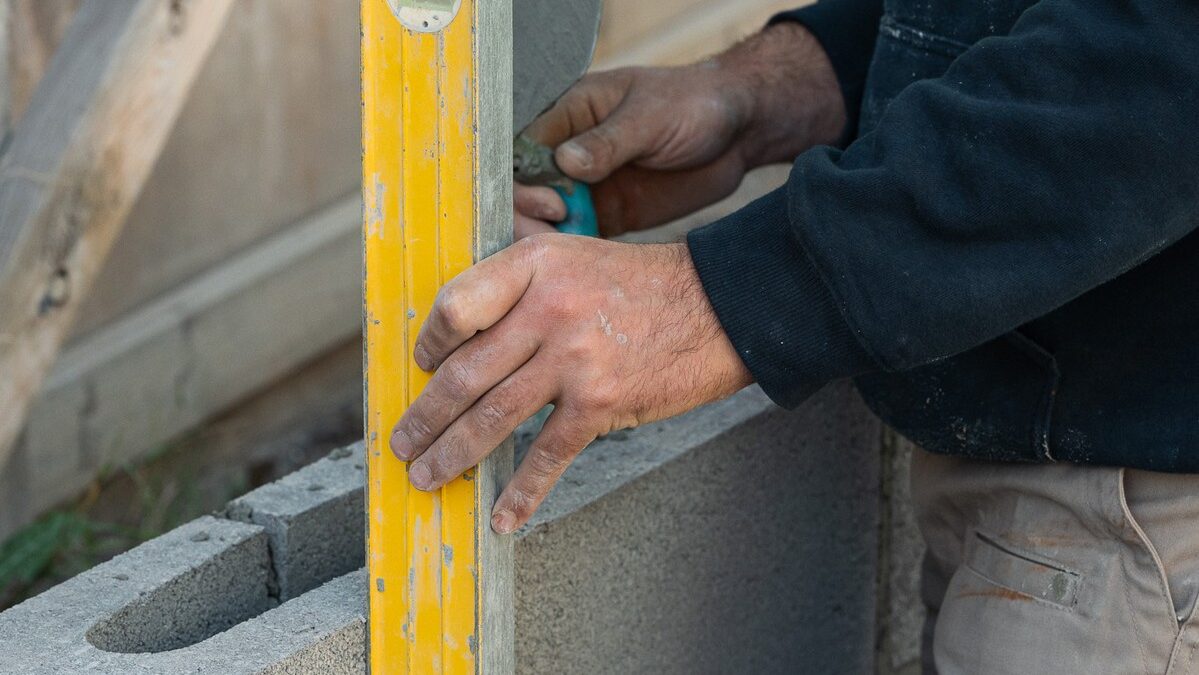 Blockwork levelled above prepared footings on the Sunshine Coast