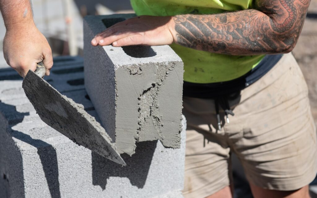 Blockwork base ready for render on the Sunshine Coast